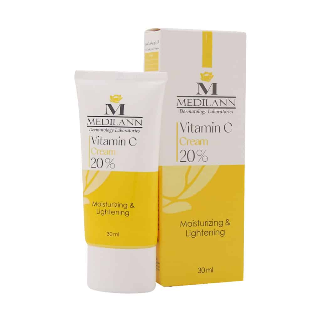 Medilann Vitamin C Moisturizing & Lightening Cream 30 ml کرم ویتامین C روشن کننده و مرطوب کننده مدیلن ۳۰ میلی لیتر