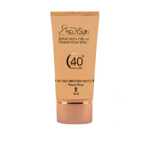 ضد آفتاب کرم پودری SPF40 مدیسان انواع پوست بژ طبیعی