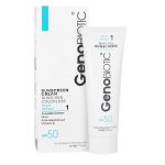 کرم ضد آفتاب بی رنگ ژنوبایوتیک SPF50 پوست معمولی و خشک