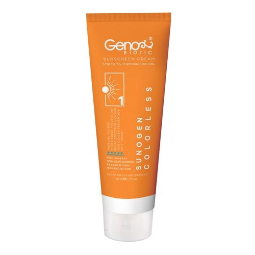 کرم-ضد-آفتاب-بی-رنگ-پوست-های-چرب-و-مختلط-SPF50-ژنوبایوتیک-50-میلی-لیتر- کرم ضد آفتاب بی رنگ SPF50 ژنوبایوتیک مناسب پوست چرب