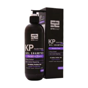 ژل شامپو فاقد سولفات موهای کراتینه KP ساین اسکین بدون هیچ اثر تحریکی، موی کراتینه شده و پوست سر را از آلودگی‌ها پاک کرده و موی آسیب دیده را ترمیم می‌کند. شامپو موهای کراتینه شده ساین اسکین در از بین بردن حالت کشسانی بیش از حد موهای آسیب دیده اثر بخش بوده و بافت صدمه دیده آنها را ترمیم می کند