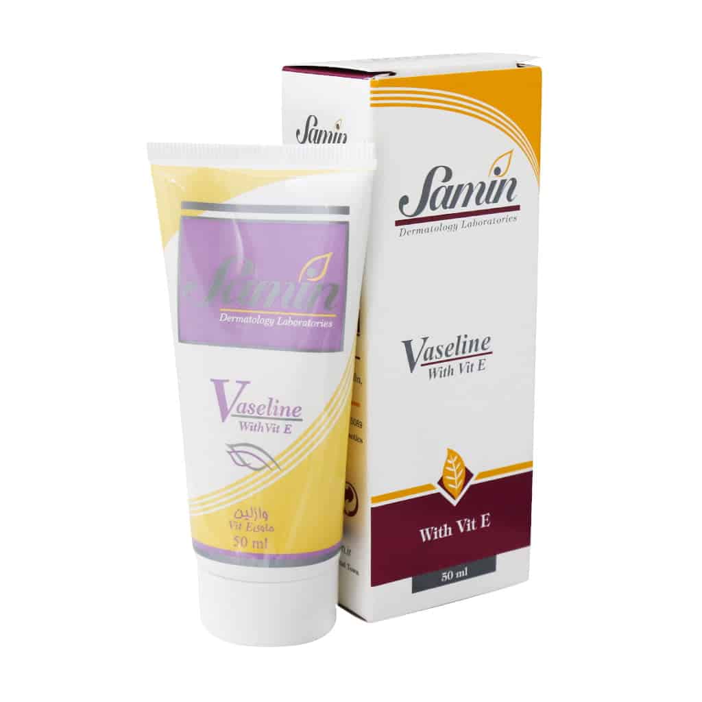 Samin-Vaselin-With-Vit-E-50-ml. وازلین حاوی ویتامین E ثمین ۵۰ میلی لیتر