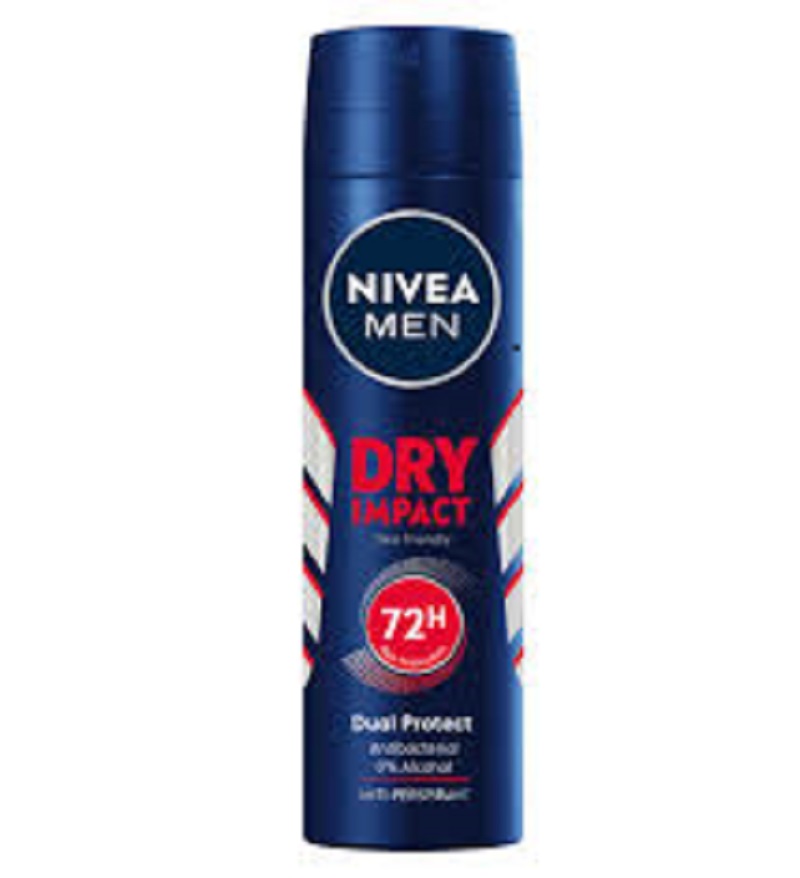 nivea-dry-impact-spray-for-men-150-ml اسپری ضد تعریق نیوآ مدل درای ایمپکت مخصوص آقایان
